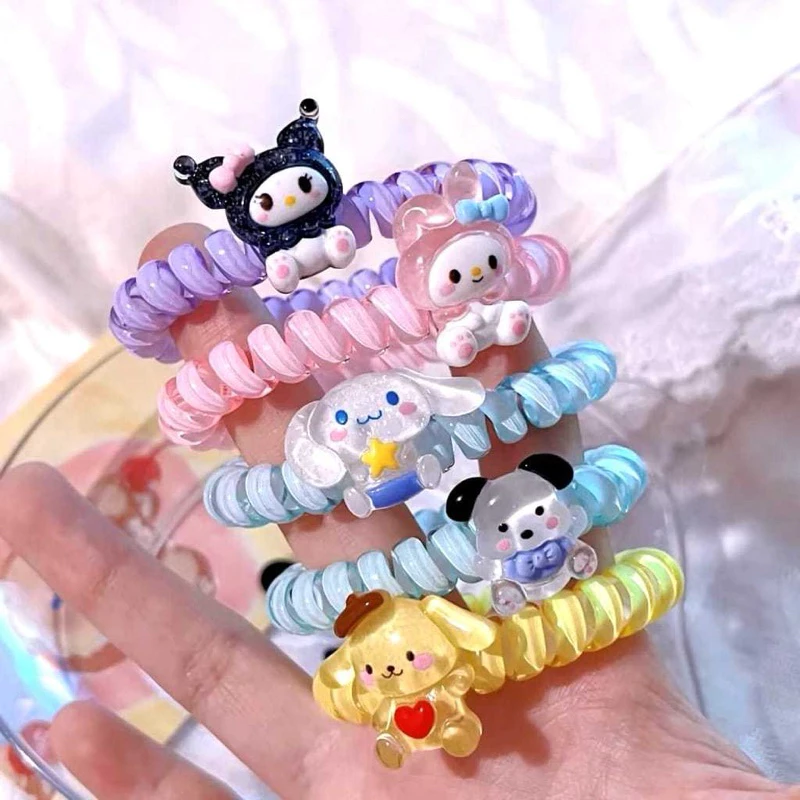 [ READY STOCK HT #1 ] IKAT RAMBUT KEPANG MOTIF SANRIO KAWAII GELANG KARET ELASTIS WARNA KARAKTER KARTUN HEWAN LUCU GAYA REMAJA PITA  CEWEK IDOL KOREA FANCY ELEGAN AESTHETIC MURAH KUROMI MELODY