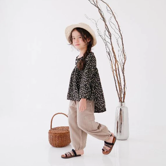 Seina Wear - Freya Top | Atasan Anak | Blouse Anak Lengan Panjang | Atasan Crinkle Bunga
