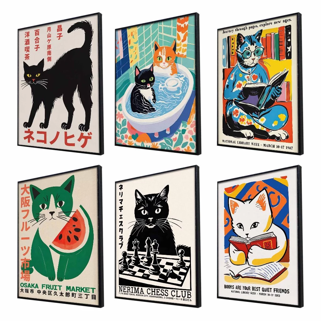 Poster Dinding Aesthetic | Frameblock Ukuran A3 30x40 cm | Poster Cat