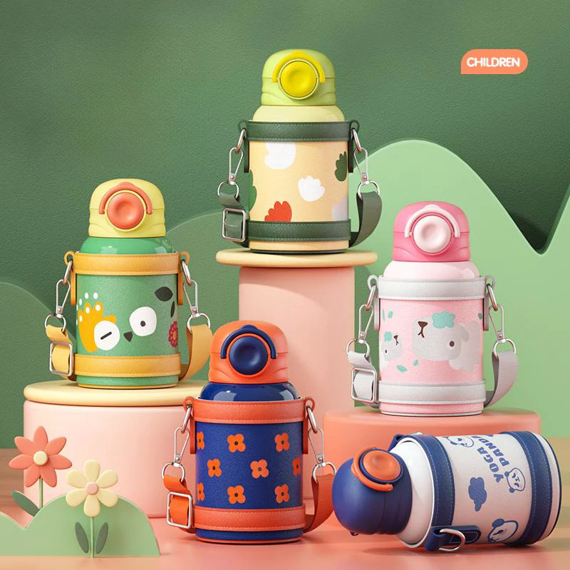 Tumbler Stainless/ Botol Stainless Anak 450ML/ 2in1 Botol Minum Anak bpa free/ Termos Tumbler Lucu Korea/ Botol Minum Anak Stainless Sedotan /Botol Stainless Anak murah/Anti Tumpah