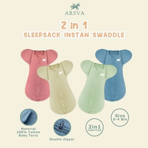 ARSVA 2in1 Instant Swaddle Sleepsack | Bedong Instan ARSVA