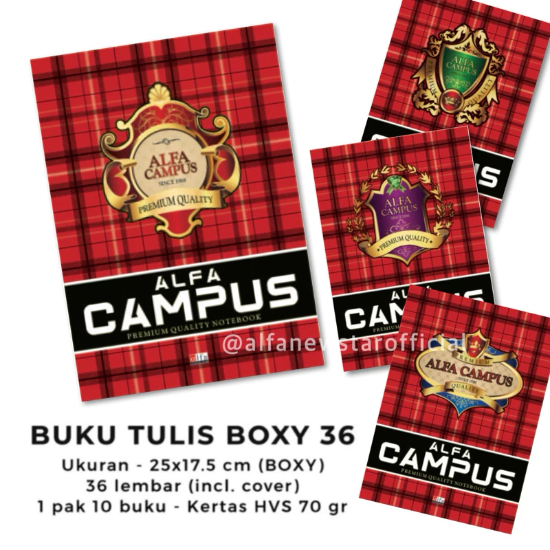 Buku Tulis BM Boxy 36 Allstar Campus Alfa