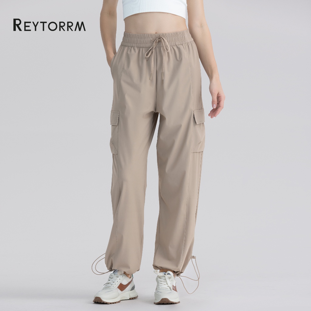 Reytorrm Celana Cargo Olahraga jogger pants wanita Anti UV Polos Sport UPF 50+ CK016