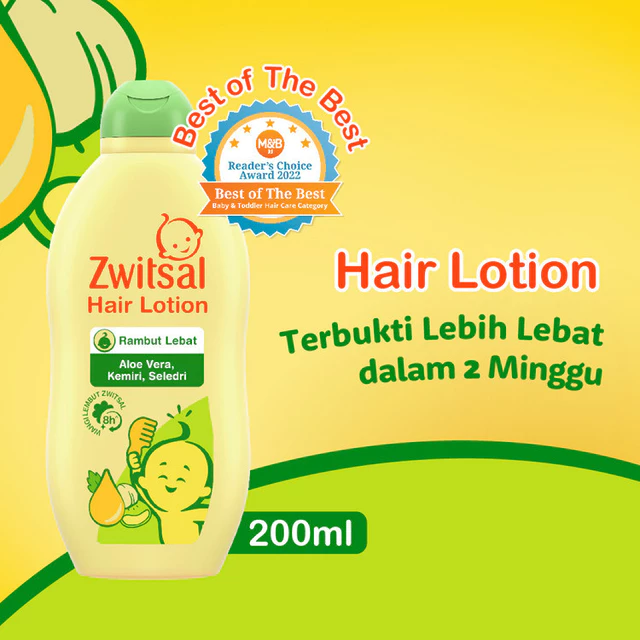 Zwitsal PERAWATAN RAMBUT BAYI HAIR LOTION KEMIRI ALOE VERA SELEDRI PELEBAT RAMBUT 200ML