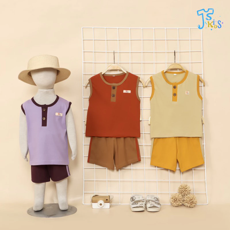 JISA Kids - SETELAN ANAK / BAJU ANAK CELANA PENDEK TANPA LENGAN LEKBONG (KUTUNG)