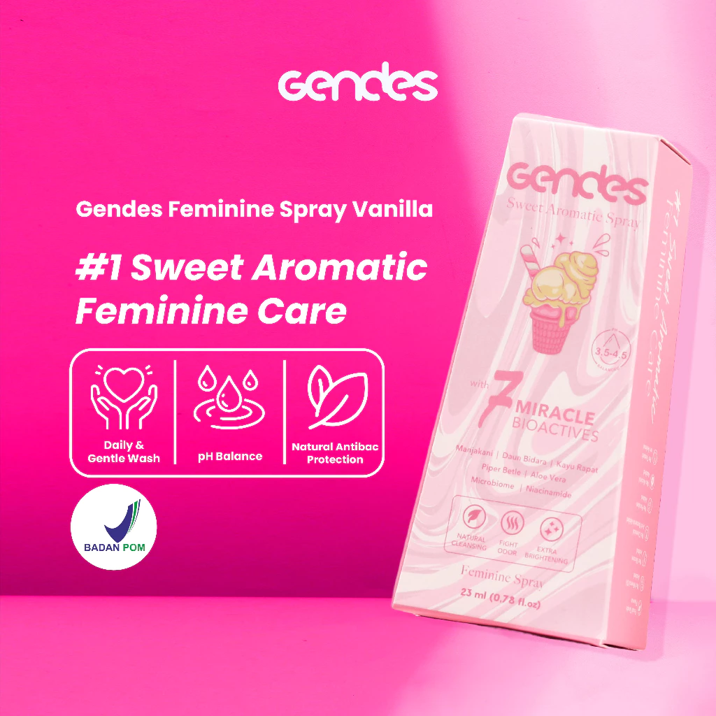 Gendes Sweet Aromatic Feminine Care with Vanilla 7 Miracle Bioactives Merawat Kewanitaan 23 ml