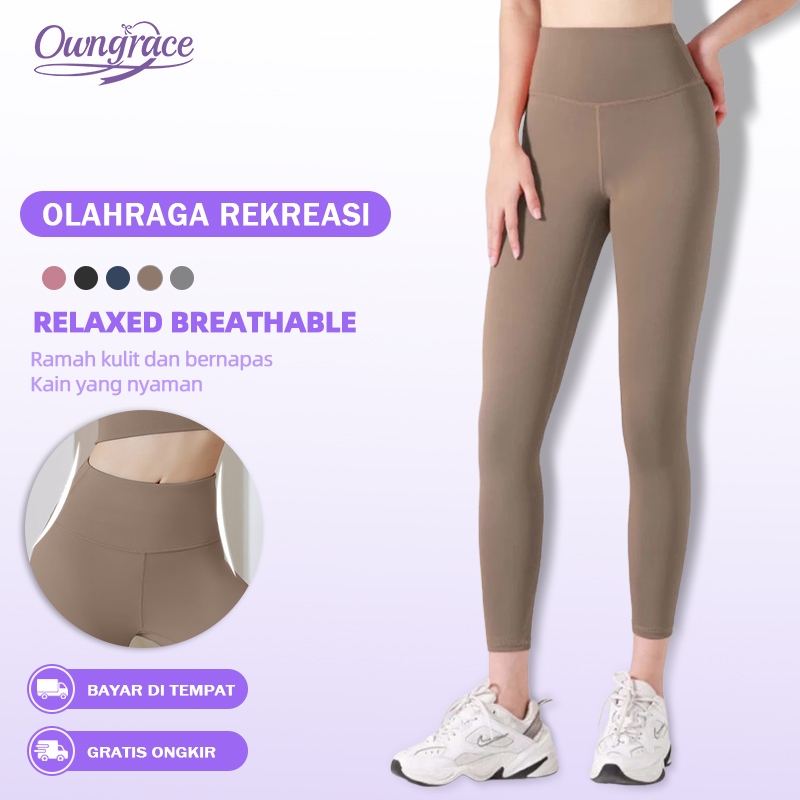 Owngrace Celana legging Olahraga Wanita hightwaist Yoga/fitness/gym
