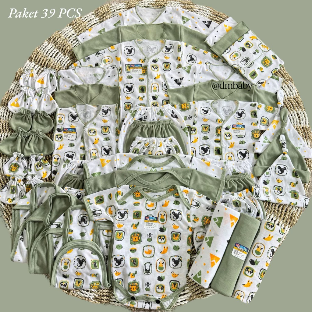Paket 39 Pcs Paket Brojol Paket Lahiran Lengkap Baju Dan Celana Bayi Baru Lahir New Born Paket Hemat SNI New Born