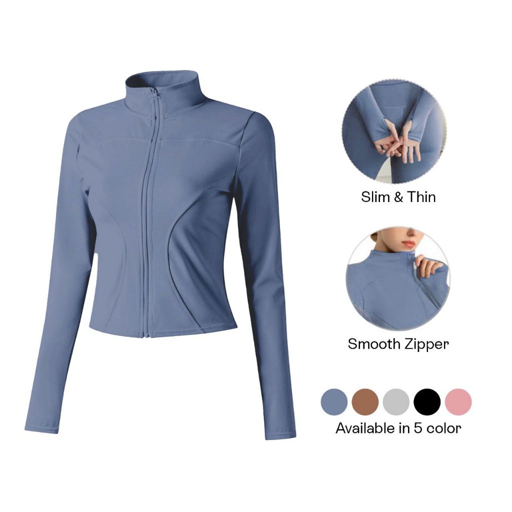 SPECK OF GOLD - Baju Olahraga Wanita Lari Gym Lengan Panjang Jaket Anti UV SPF 50+ SCUBA