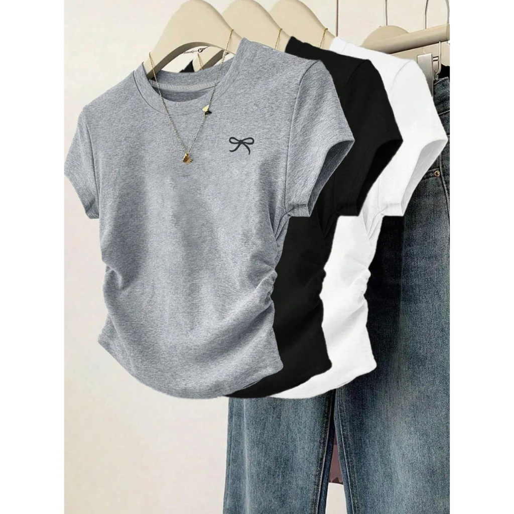 Baju Oblong Wanita Lengan Pendek/Bahan Spandek Distro Printing Premiun/Atasan / Baju