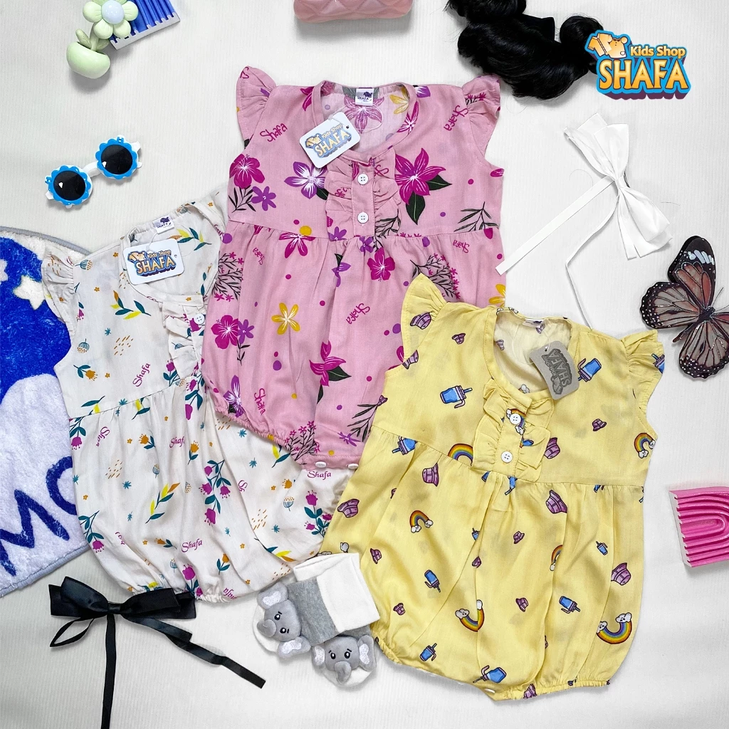 BODYSUIT BAYI PEREMPUAN / JUMPSUIT BAYI PEREMPUAN USIA 0-18 BULAN / JUMPER BAYI PEREMPUAN / SHAFA KIDS