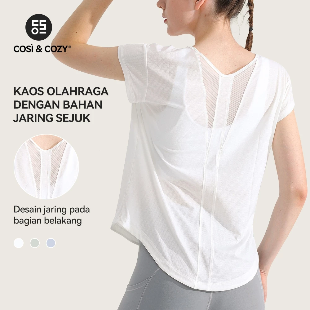 COSI COZY Poundfit Kaos Sport Baju T-shirt Lengan Pendek Wanita Olahraga Gym Yoga Fitness