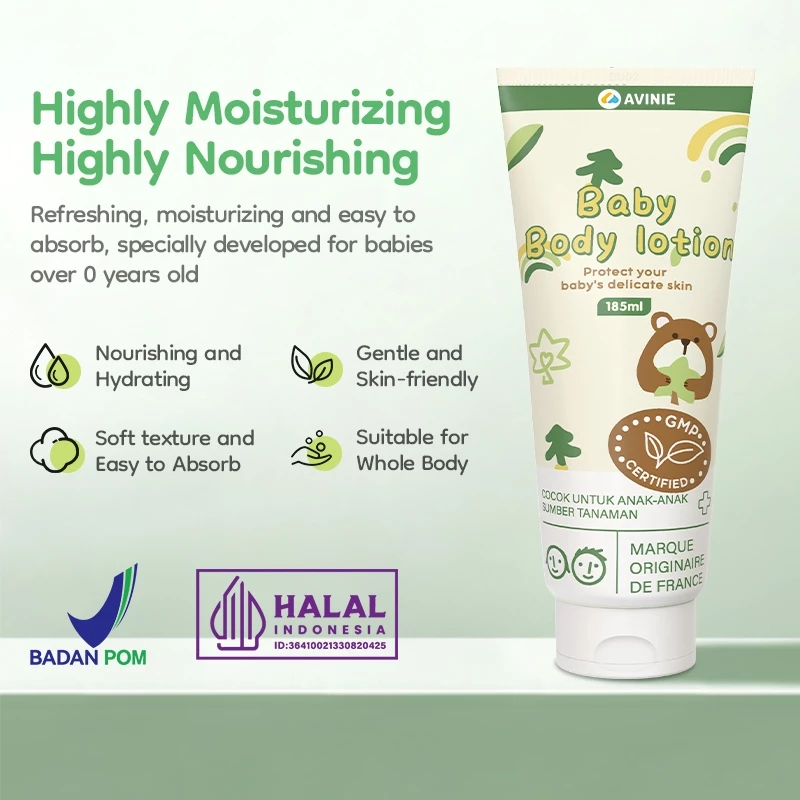 BPOM Avinie Body Lotion Bayi Melembabkan Baby Body Cream 185ml Vitamin E BU02