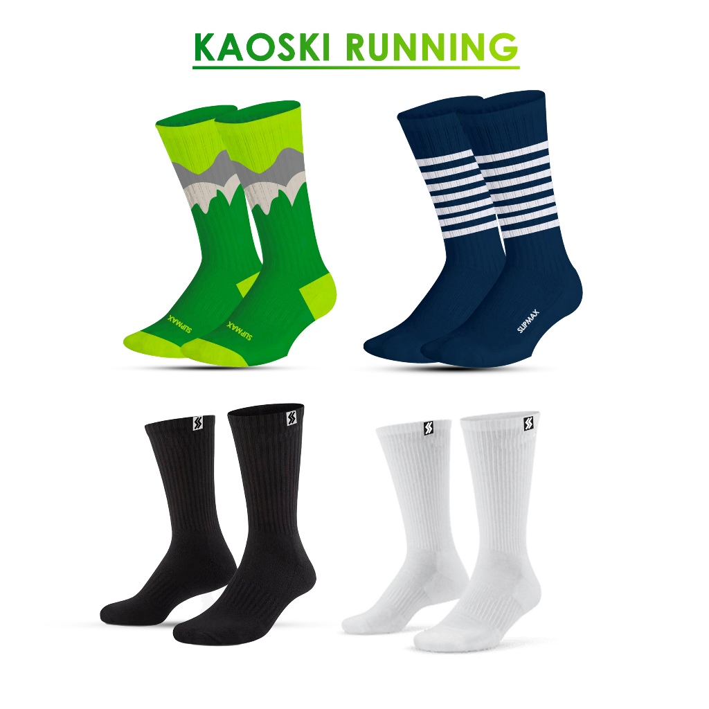 Slipmax Kaoskaki Olahraga Compresion Sock Pria Wanita Running Lari Joging Futsal