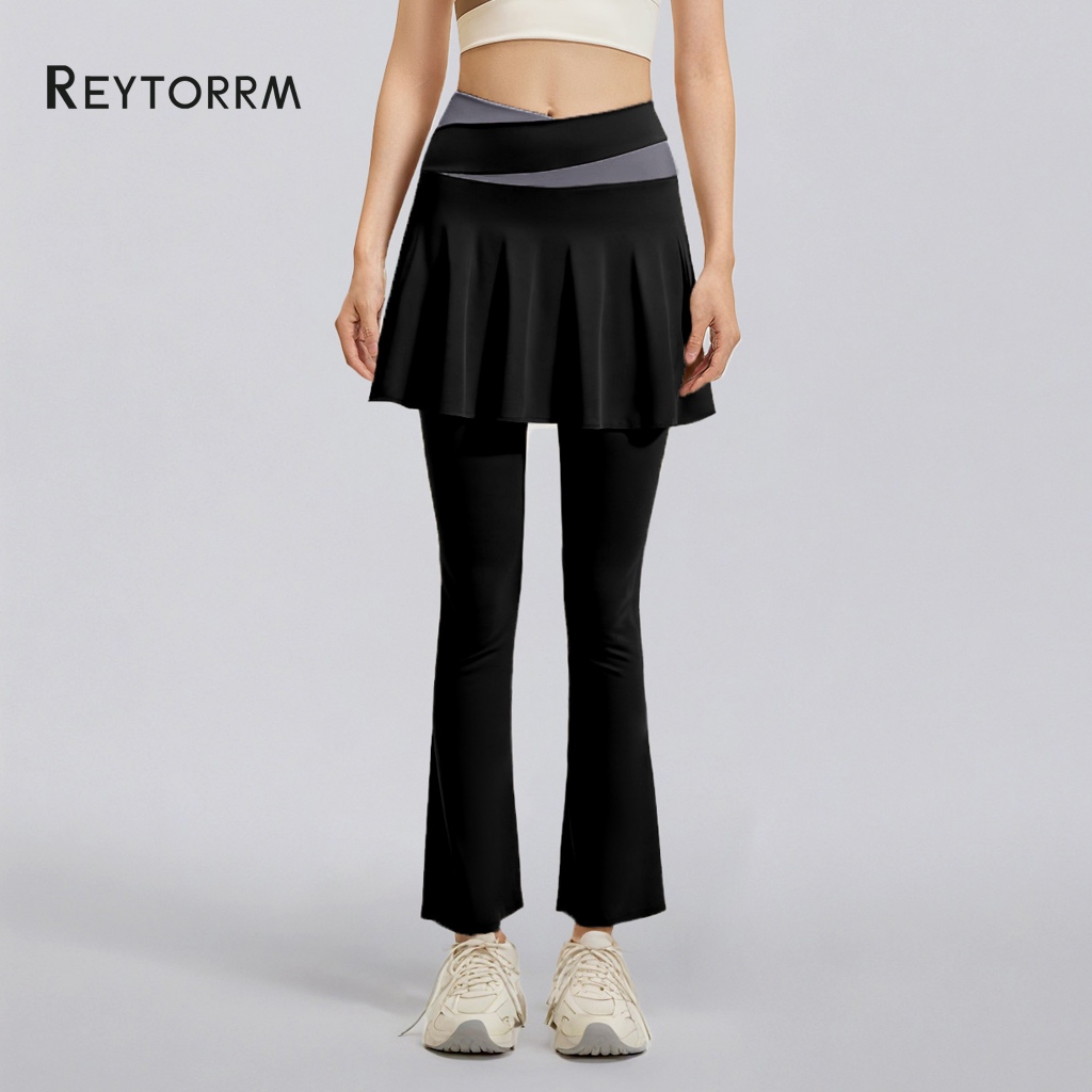 Reytorrm Legging Celana Olahraga Wanita Rok Celana skirt Hijab Sport High Waist Polos