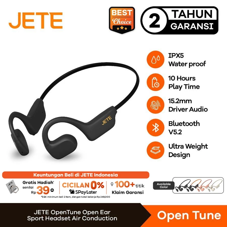 78. JETE Headset Opentune Running Open Ear Air Conduction IPX5