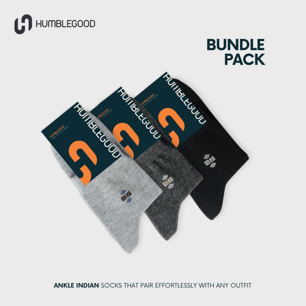 HUMBLEGOOD - Paket Bundling Kaos Kaki Kantor Ankle Indian Series