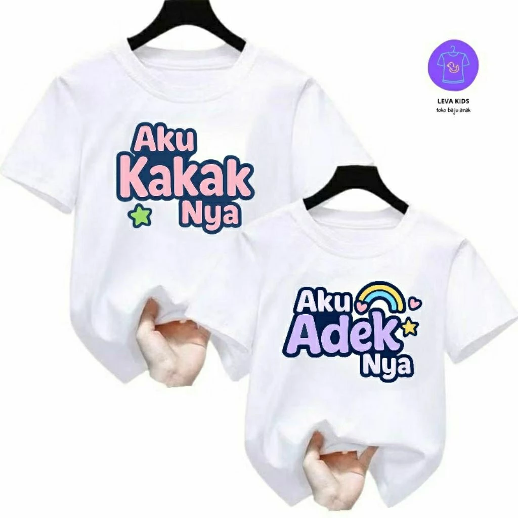 Kaos Oblong Anak Kakak Adek Unisex 2-12 Tahun