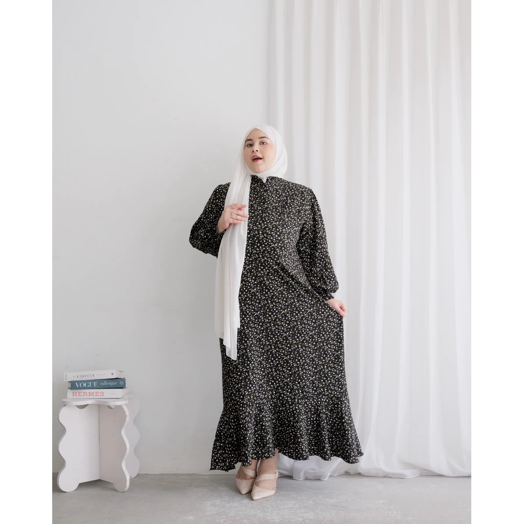 NAOMI FLORAL DRESS || DRESS BIGSIZE || DRESS JUMBO || DRESS PANTAI HIJAB - Baggyhijab