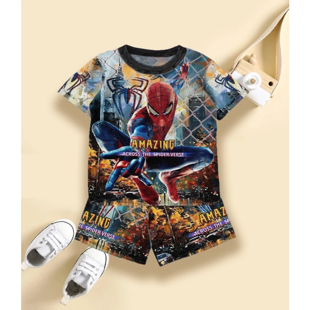 Rillo - Setelan baju Playset anak print Super Hero / Set anak laki-laki usia 1-7 tahun