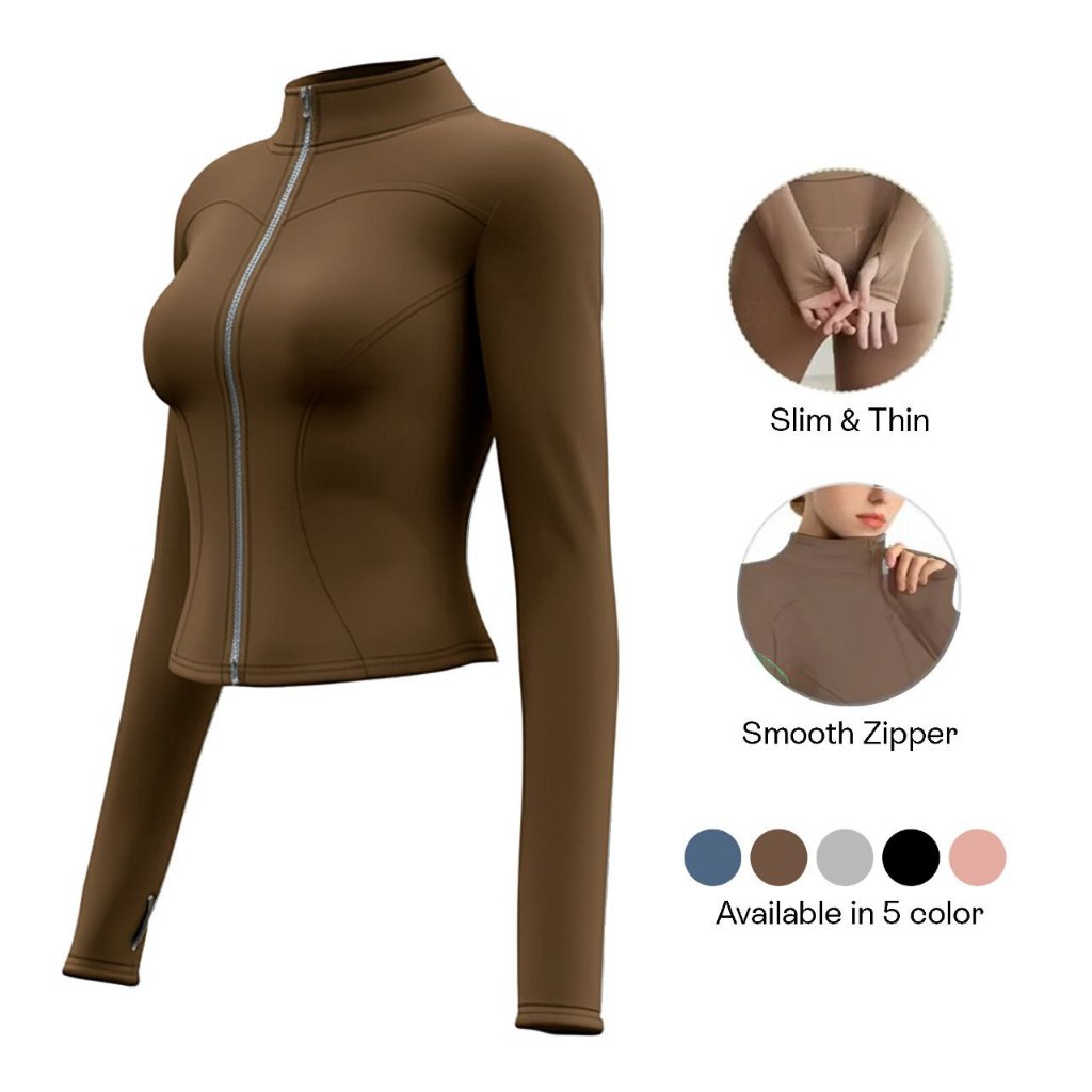 REBILION -Jaket Lari Wanita Baju Gym Lari Outdoor Anti UV