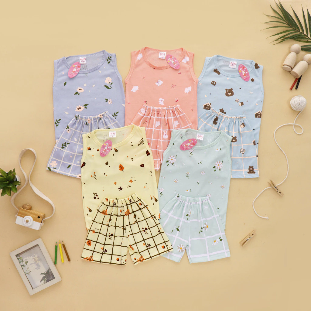 Singlet Anak & Bayi Perempuan / Setelan Singlet Anak Perempuan/ Baju Anak Anak/ Pakaian Anak Bayi/ Baju Bayi/ Setelan Lekbong 0 - 4 Tahun Xiao Wei Baby & Kids Wear