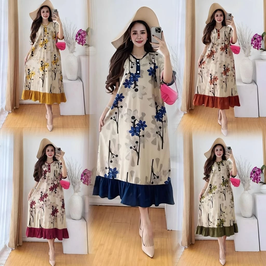 DASTER WANITA KEKINIAN JUMBO KANCING DEPAN BUSUI BUMIL