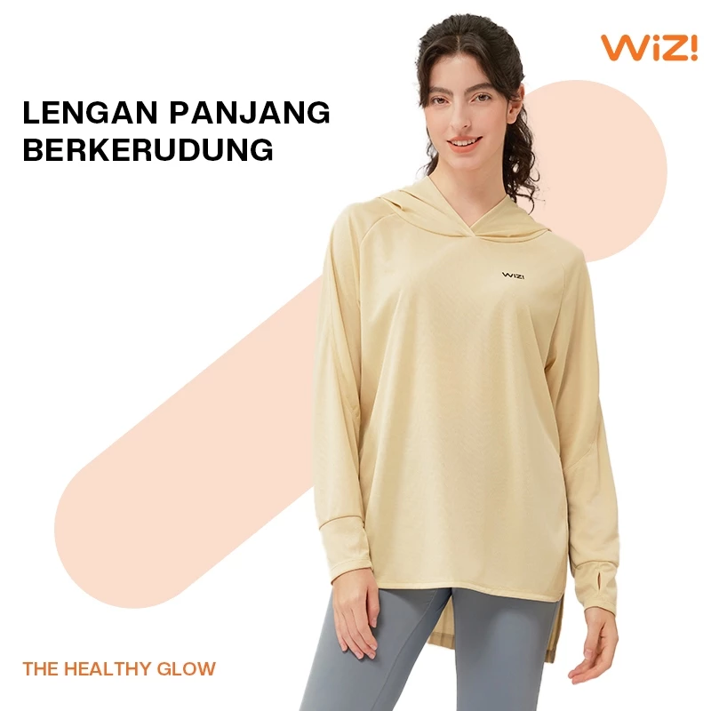 WiZi Atasan Olahraga Wanita Atasan Tenis Lengan Panjang Baju Gym Kaos Sport Hoodie
