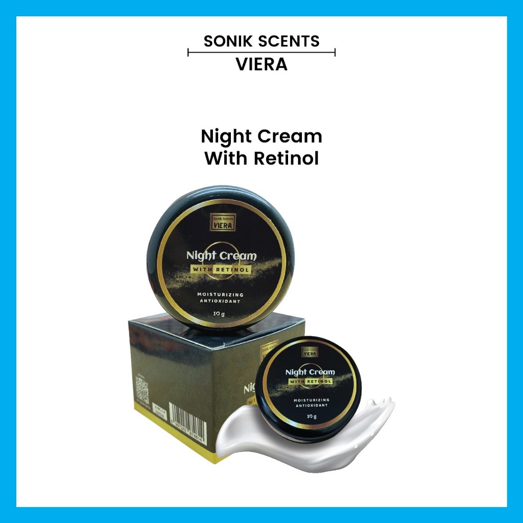 SONIK SCENTS VIERA Night Cream 10 gram I with Retinol Krim Malam Perawatan Membantu