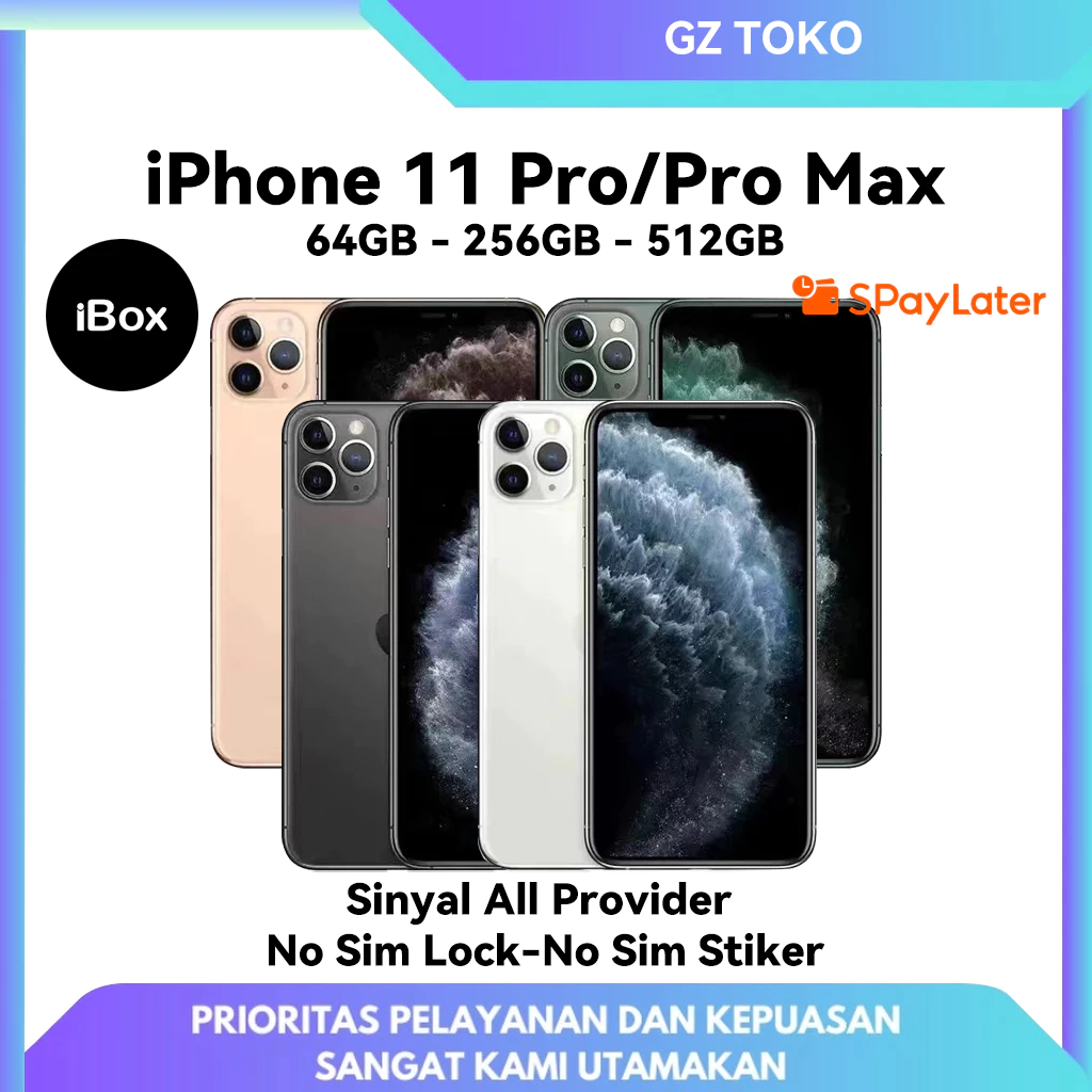 iBox iPhone 11 Pro/iPhone 11 Pro Max &Normal 64GB 256GB 512GB Second Original 100% Mulus Fulset No Recond No Refurb