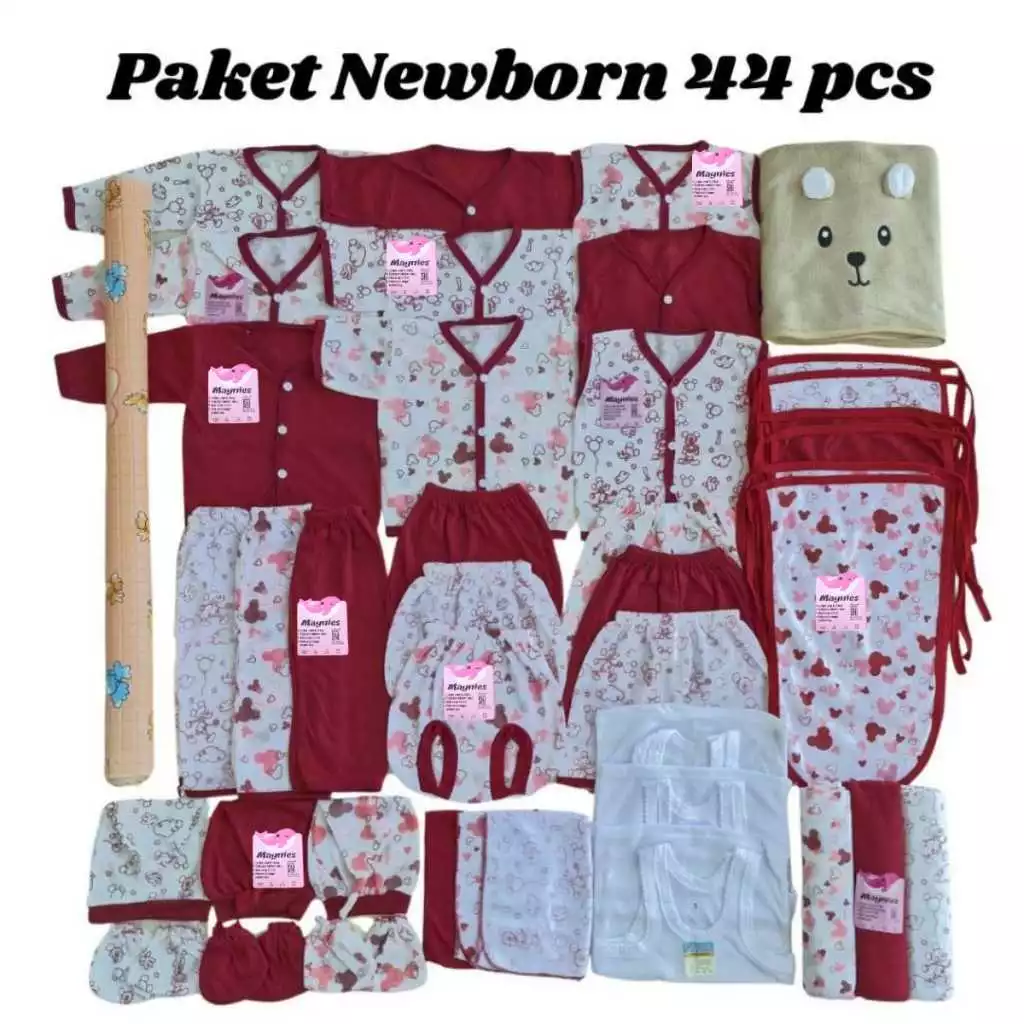 44pcs Paket baju bayi newborn 0 3 bulan setelan baju celana bayi baru lahir Set baju bayi lengan panjang kado lahiran murah