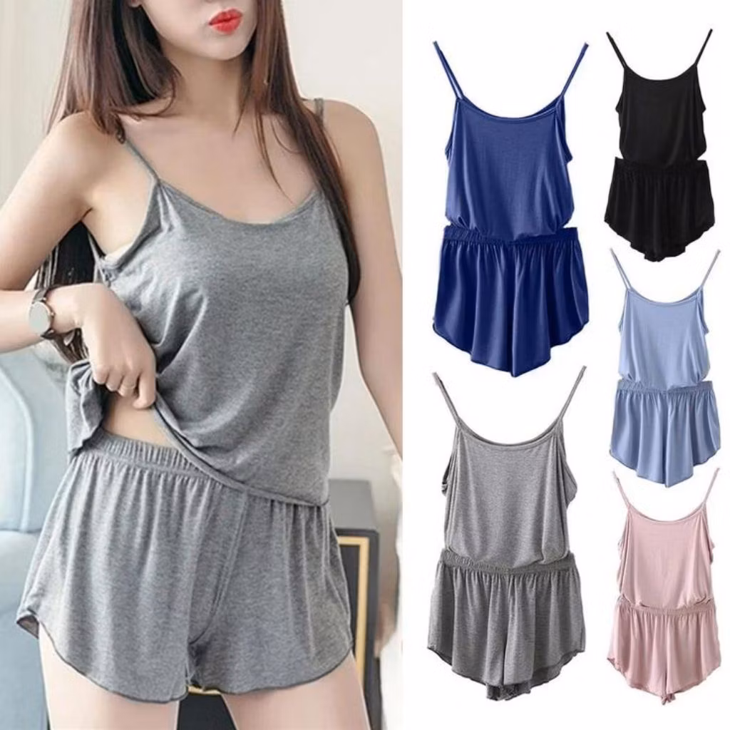 SETELAN TANKTOP WANITA SEXY/ONE SET BAJU TIDUR WANITA/SETELAN SINGLET WANITA JUMBO/SETELAN TANKTOP J