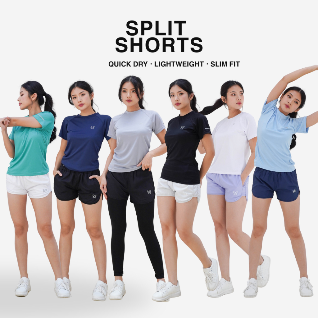 Atalon Women Split Short / Celana Pendek Olahraga Wanita Lari / Running / Gym / Ringan