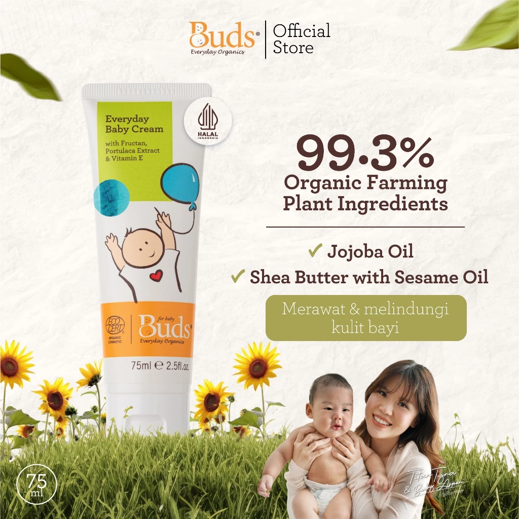 Buds Organics Everyday Baby Cream - Lotion atau Krim Perawatan Kulit Bayi dan Anak