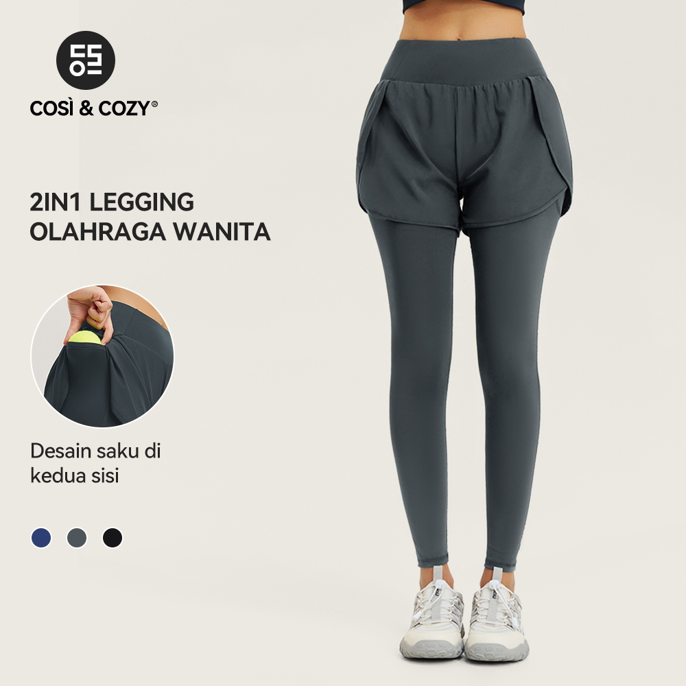 COSI COZY Celana Olahraga Wanita 2in1 Celana Pendek Legging Olahraga Wanita Sport
