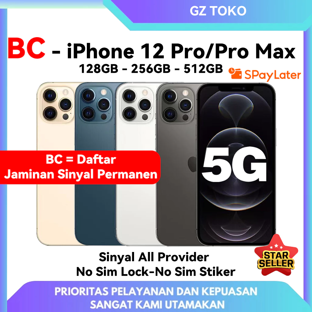 BC - IP 12 Pro / IP 12 Pro Max /  5G Handphone 14 PRO / 14 PRO MAX 128GB 256GB / Second bekas (imei Terdaftar) / IP 12 PRO / IP 12 PRO MAX