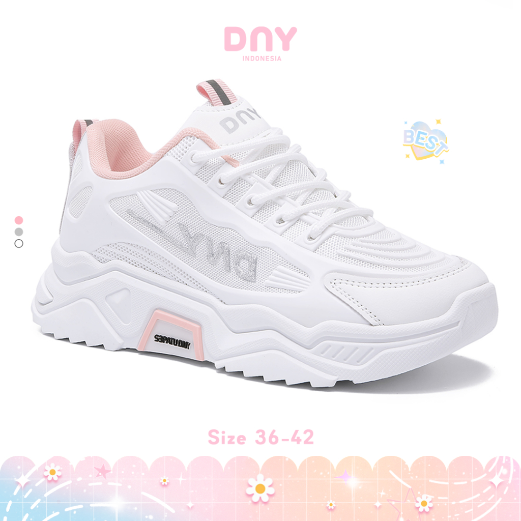 Sepatu DNY Sneaker Olahraga Sport CeweK Sepatu Olahraga Wanita Putih Spatu Wanita Running