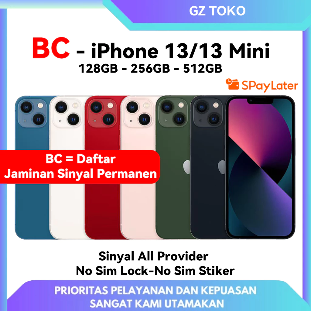 BC iPhone 13/iPhone 13 Mini 128GB 256GB Second bekas (imei Terdaftar) Terpercaya Original Fullset Mulus Second Good Conditions