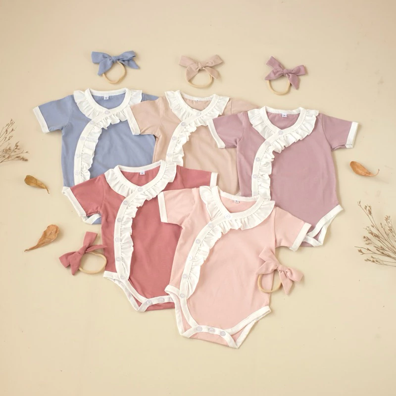 Jumper bayi mahalini bahan katun bonus bando 0-18 bulan lo