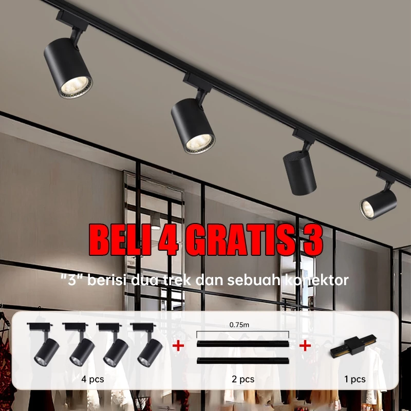 LAMPU RELL TRACK LED SOROT LAMPU TRACKLIGHT REL SPOTLIGHT 10W/20W MODEL MEWAH SUPER TERANG CEILING