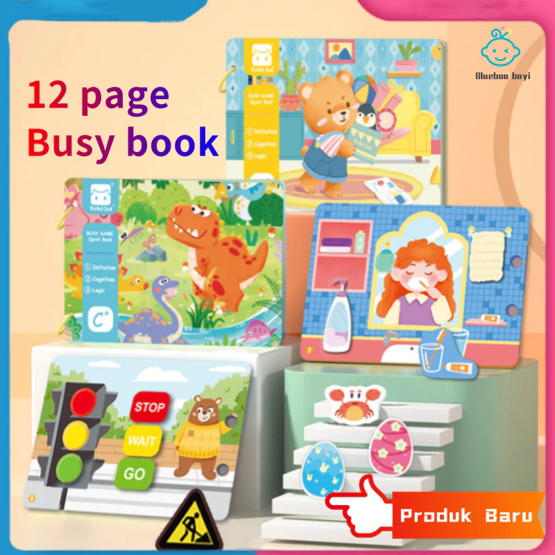 Blueboo Busy Book Montessori 12 Halaman
