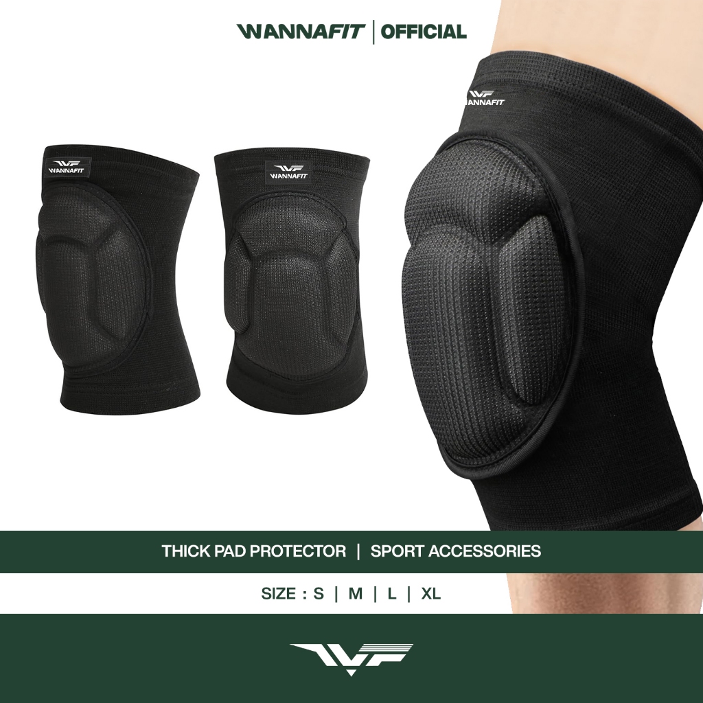WANNAFIT Knee Pad Busa Sepasang | Support Pelindung Lutut Basket Voli Bola Badminton