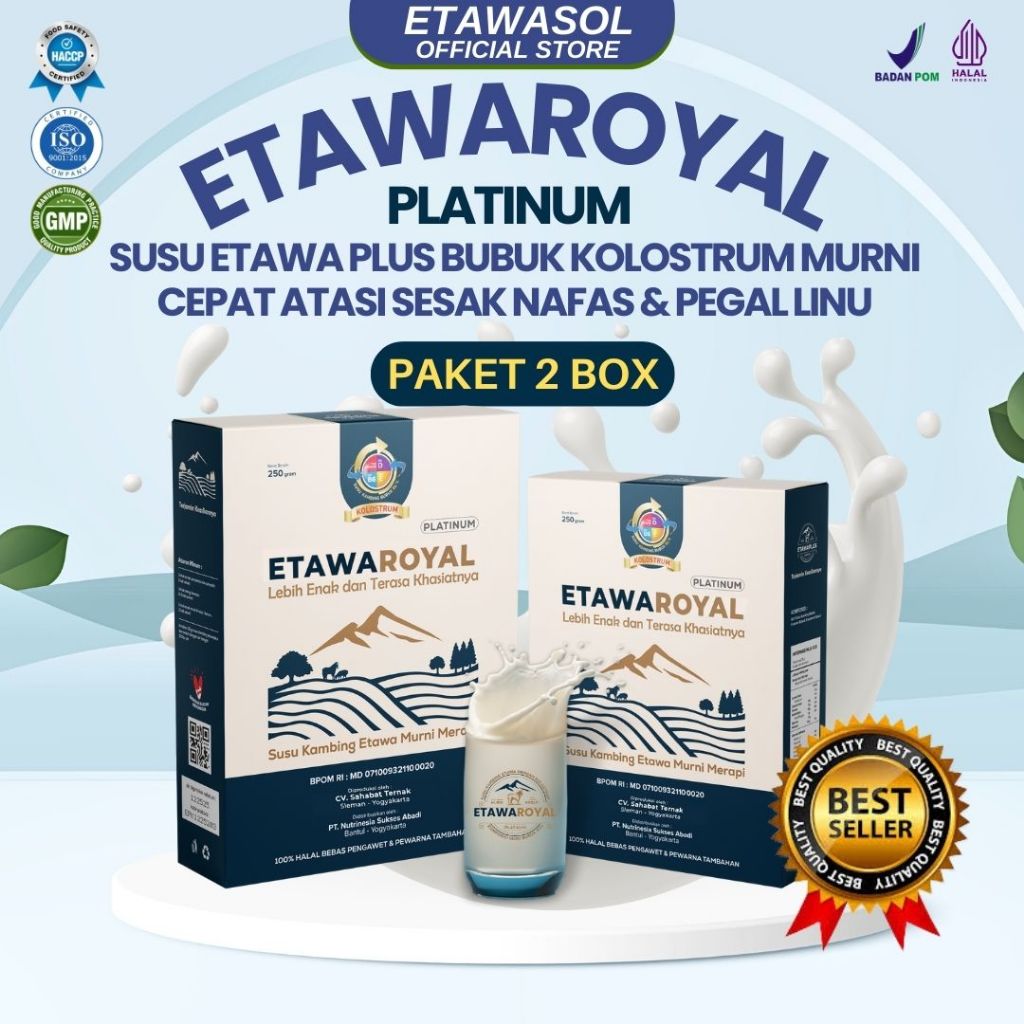[BPOM] 2 BOX ETAWAROYAL Kolostrum - Susu Kambing ekslusif - Susu untuk Sesak Nafas dan
