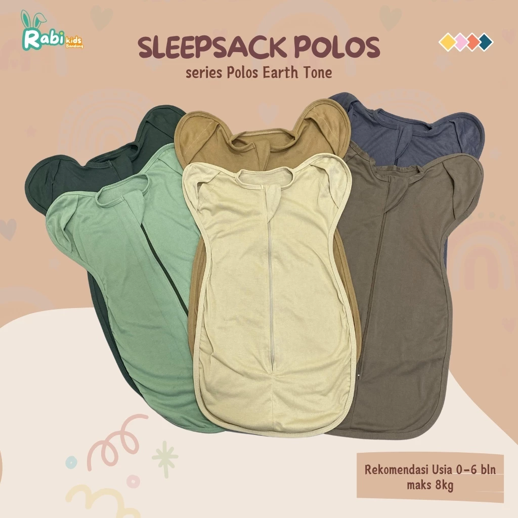 Baby Sleepsack Polos Bahan Katun Lembut - Rekomendasi Selimut Bedong Instan Bayi usia 0-6 bulan