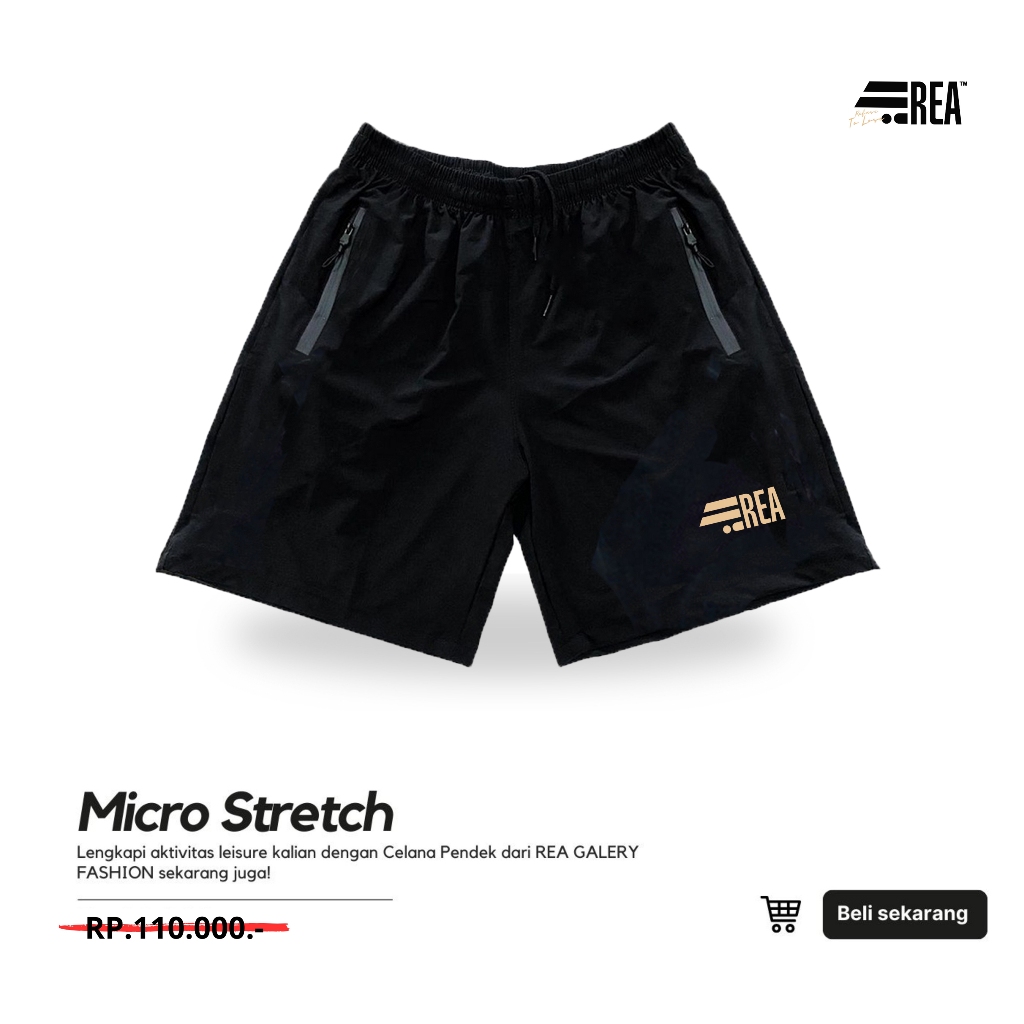 REA ACTIVEWEAR - Celana Pendek Olahraga Micro Stretch Gold Edition