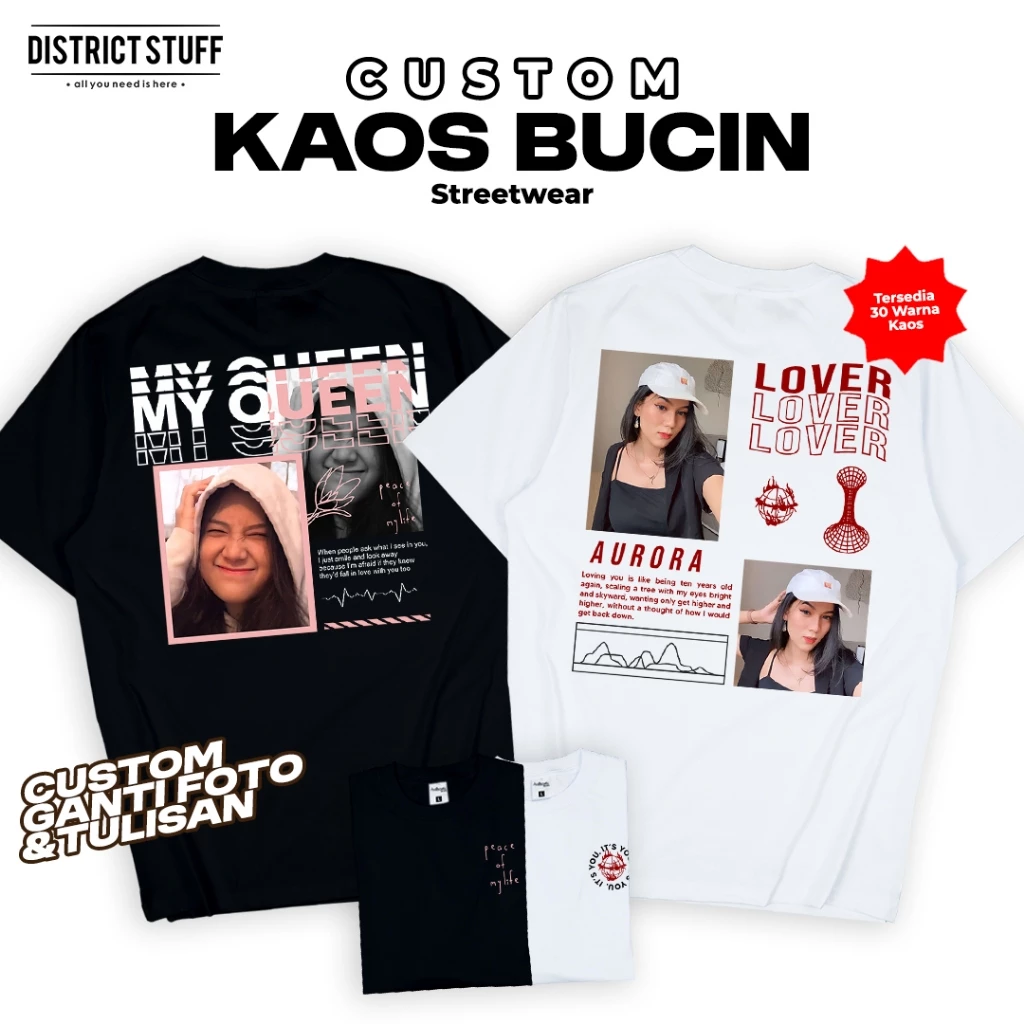 Districtstuff Kaos Custom Bucin Aesthetic Street Wear