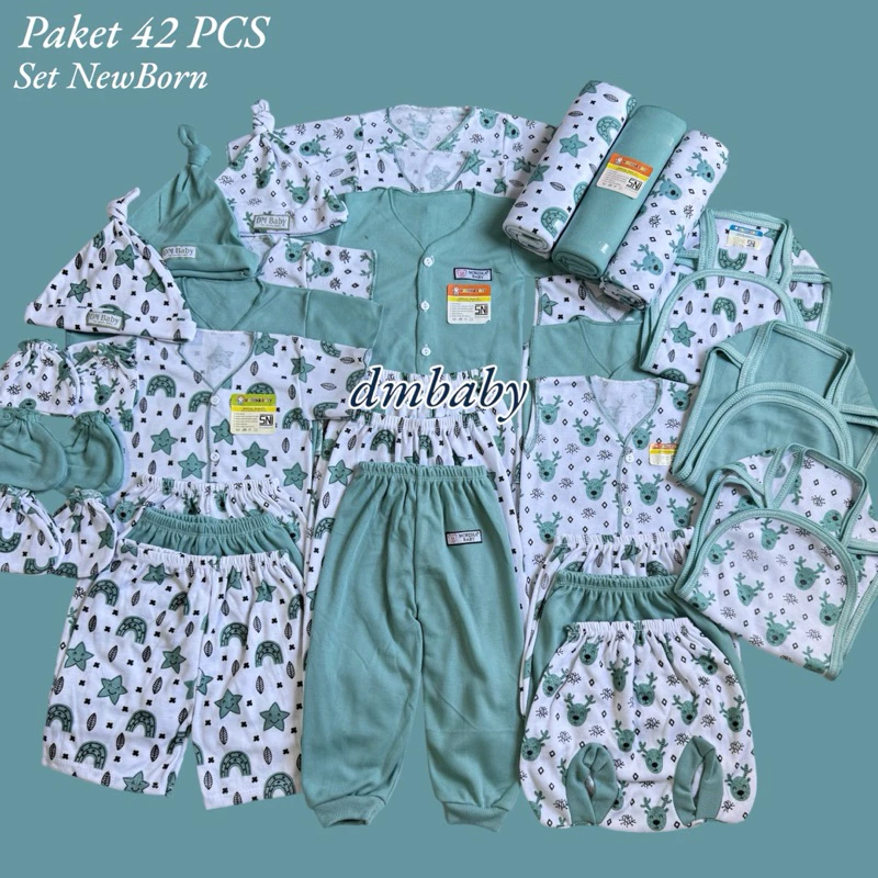 Perlengkapan Bayi Baru Lahir Hemat 39 BEST SELLER Set New Born Lengkap Baju Celana Popok Topi Kupluk Sarung Tangan Sarung Kaki - dmbabywear