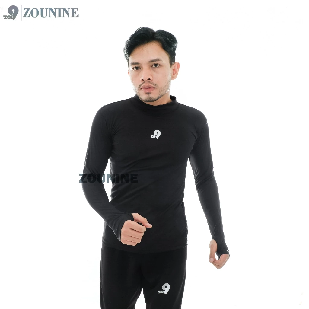 Zou9 Baselayer Manset Pria Olahraga Lengan Panjang Dalaman Baju Base Layer Kaos Gym