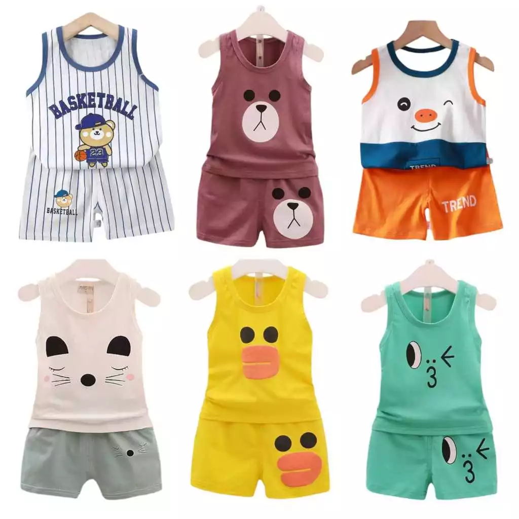 SINGLET SETELAN BAJU BABY TERLARIS IMPORT UNTUK BAYI 3 BULAN SAMPAI 2 TAHUN