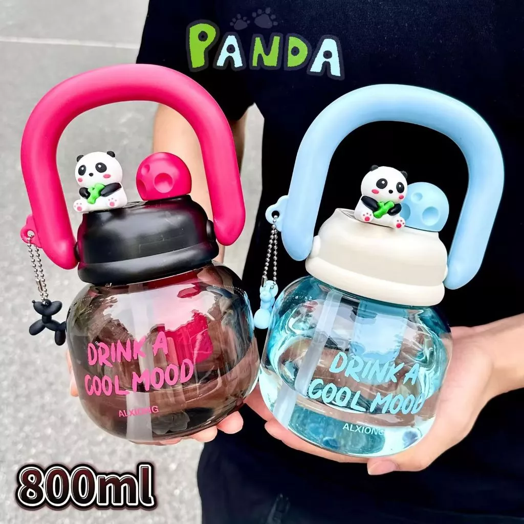 Botol Air Minum Anak 2 Sisi + Infused Water Bulat Motif lucu 800ml Bahan Tritan Dua Cara Minum Linlin Aesthetic Anti Tumpah